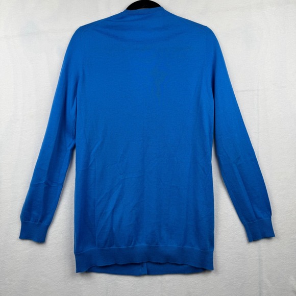 Eric Bompard Cashmere Cardigan Sweater Medium Blue V-Neck Long Sleeve Pockets - Picture 12 of 13